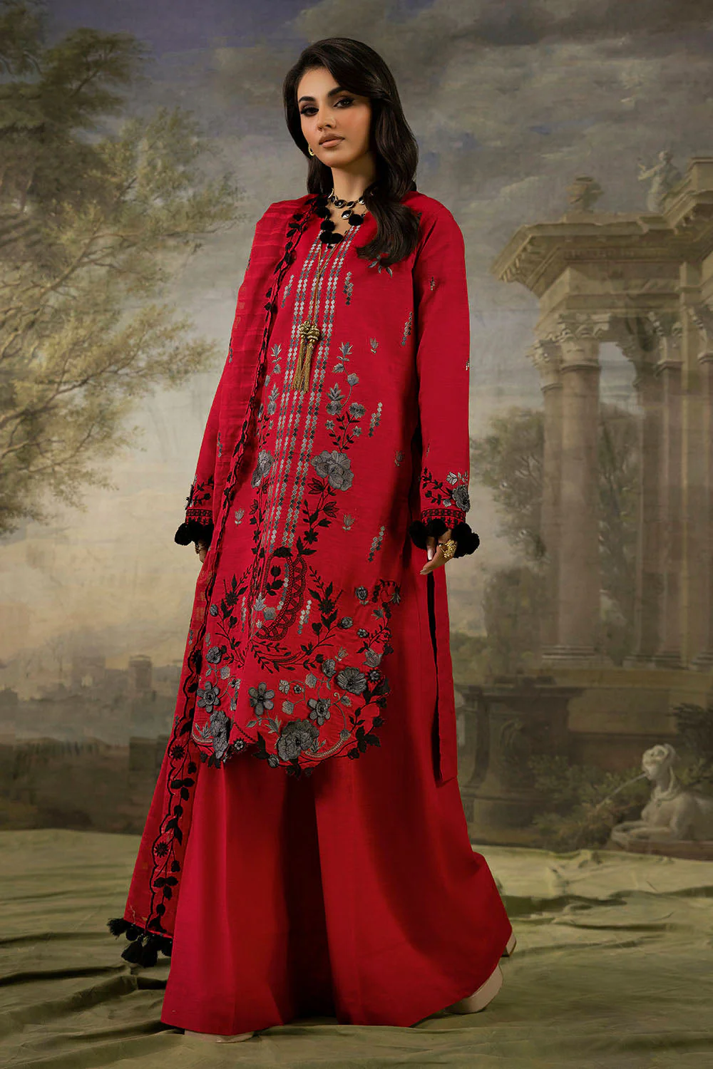 Gul Ahmed Stitched Khaddar 3 Piece K#52103 J(71) Y-26/27 - Image 3