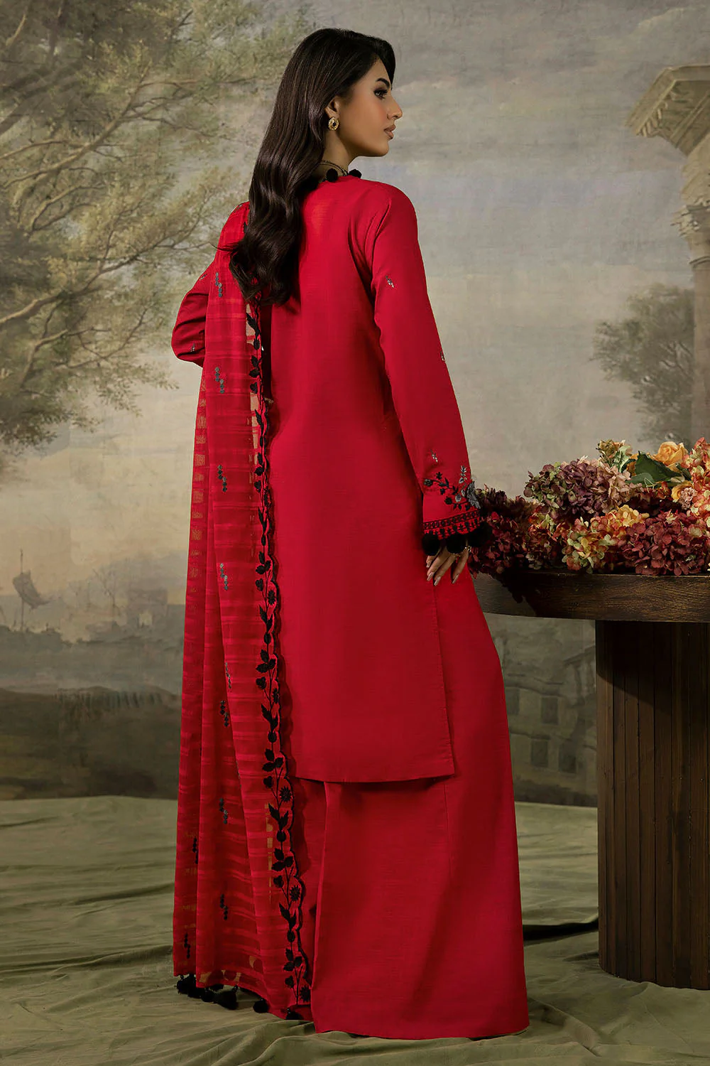 Gul Ahmed Stitched Khaddar 3 Piece K#52103 J(71) Y-26/27 - Image 4