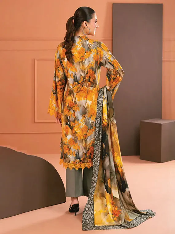 Gul Ahmed Stitched Linen 3 Piece LT#52025 J(82) Y-8 - Image 2