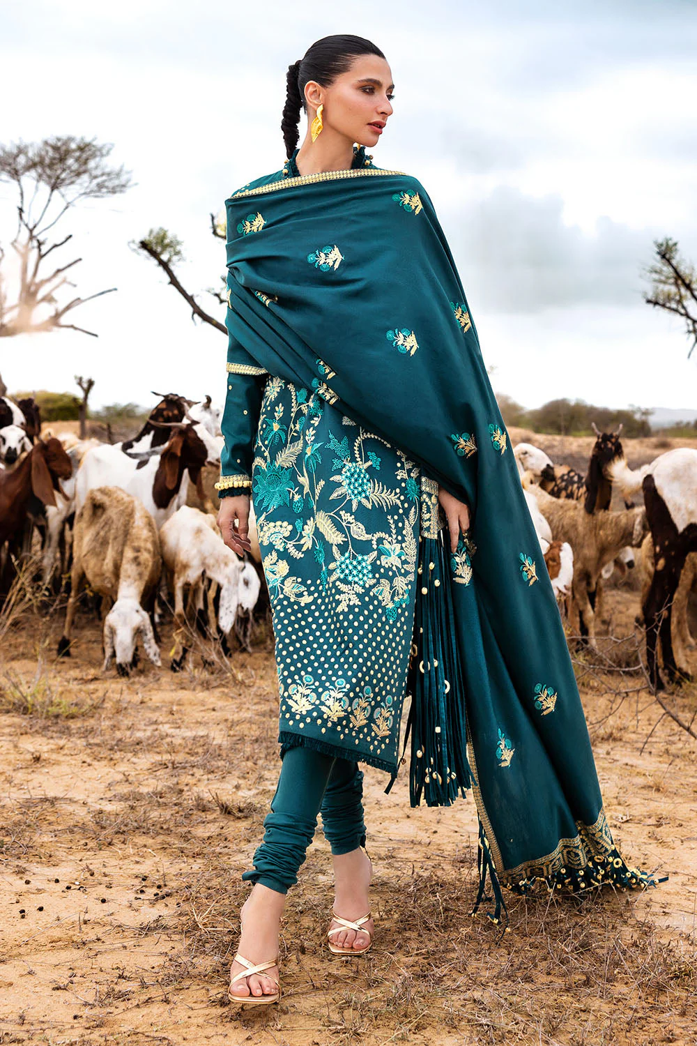 Gul Ahmed Stitched Pashmina 3 Piece AP#52010 J(75) - Image 3
