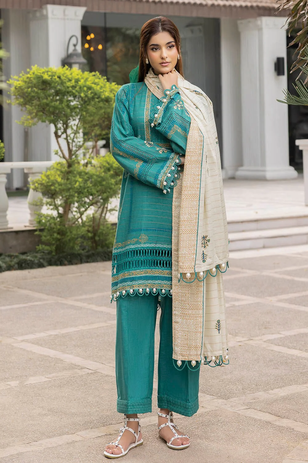 Gul Ahmed Stitched Khaddar 3 Piece K#52059 J(72) Y-4 - Image 4