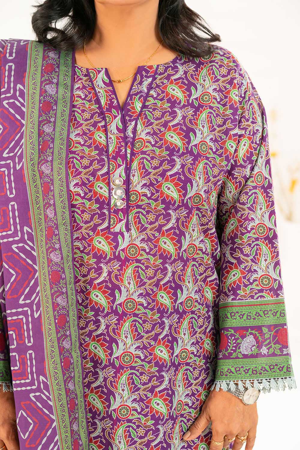 Gul Ahmed Unstitched Khaddar 3 Piece K#52112 - Image 2