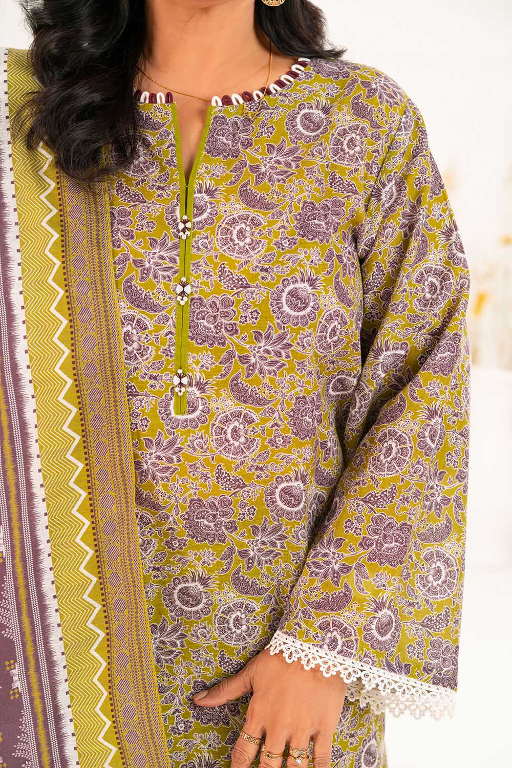 Gul Ahmed Unstitched Khaddar 3 Piece K#52116 - Image 2