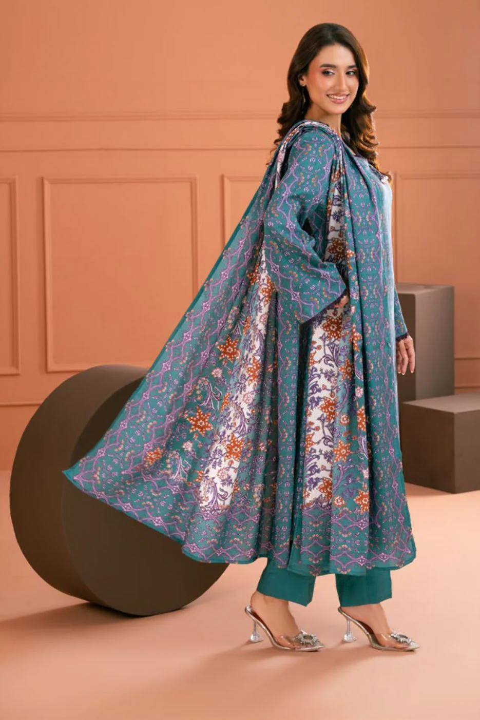 Gul Ahmed Unstitched Linen 3 Piece LT#52034 - Image 2