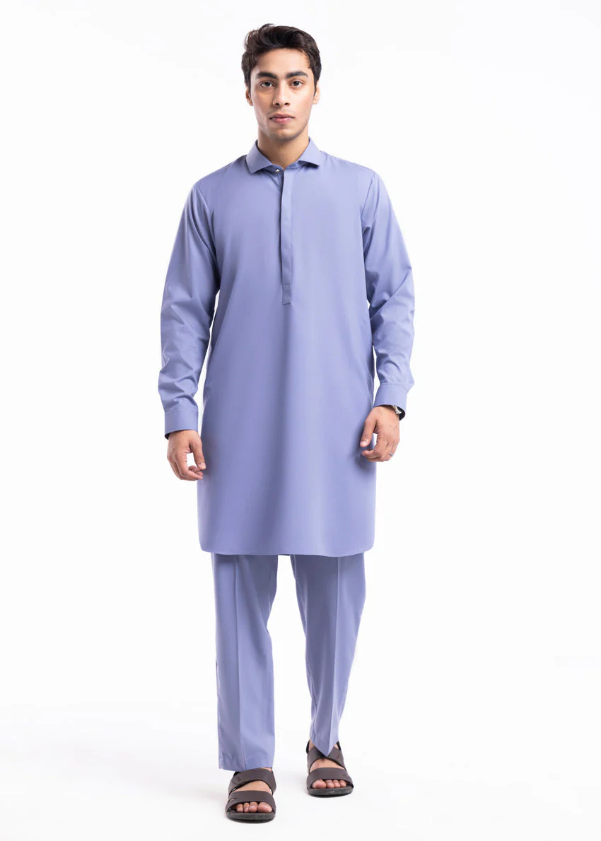 Ink-Blue-Blended-Kurta Trouser - (MP2PSBW25ADN23) F-2