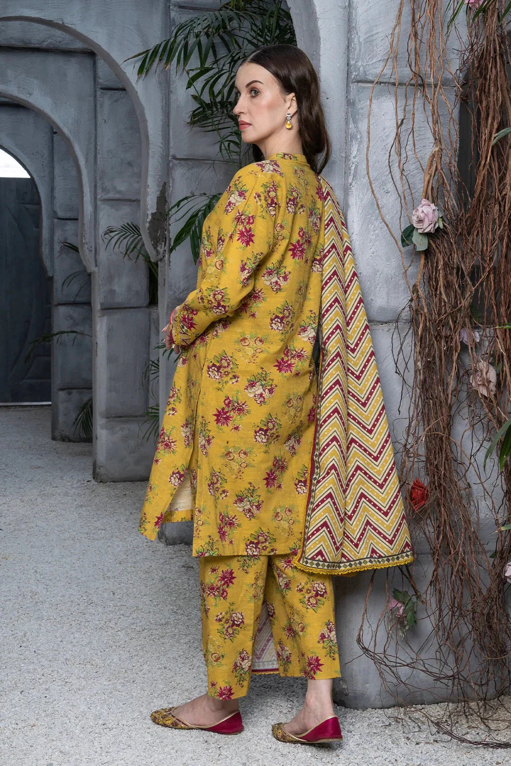 Khas Stitched Linen 3 Piece A-06 J(128) - Image 2