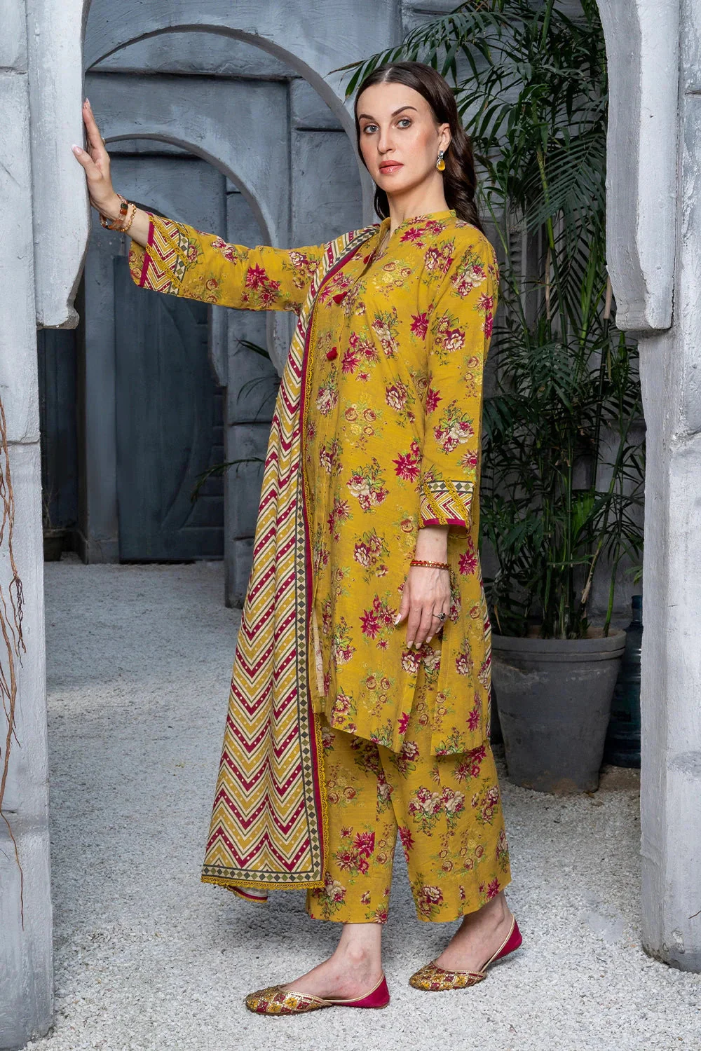 Khas Stitched Linen 3 Piece A-06 J(128) - Image 3