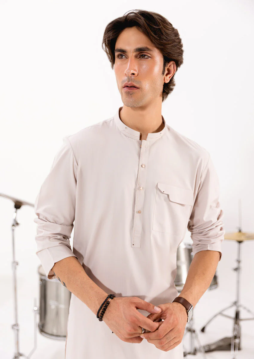 L-Peach-Blended-Kurta Shalwar - (M25KSS1015) J(53) Y-B-8 - Image 5