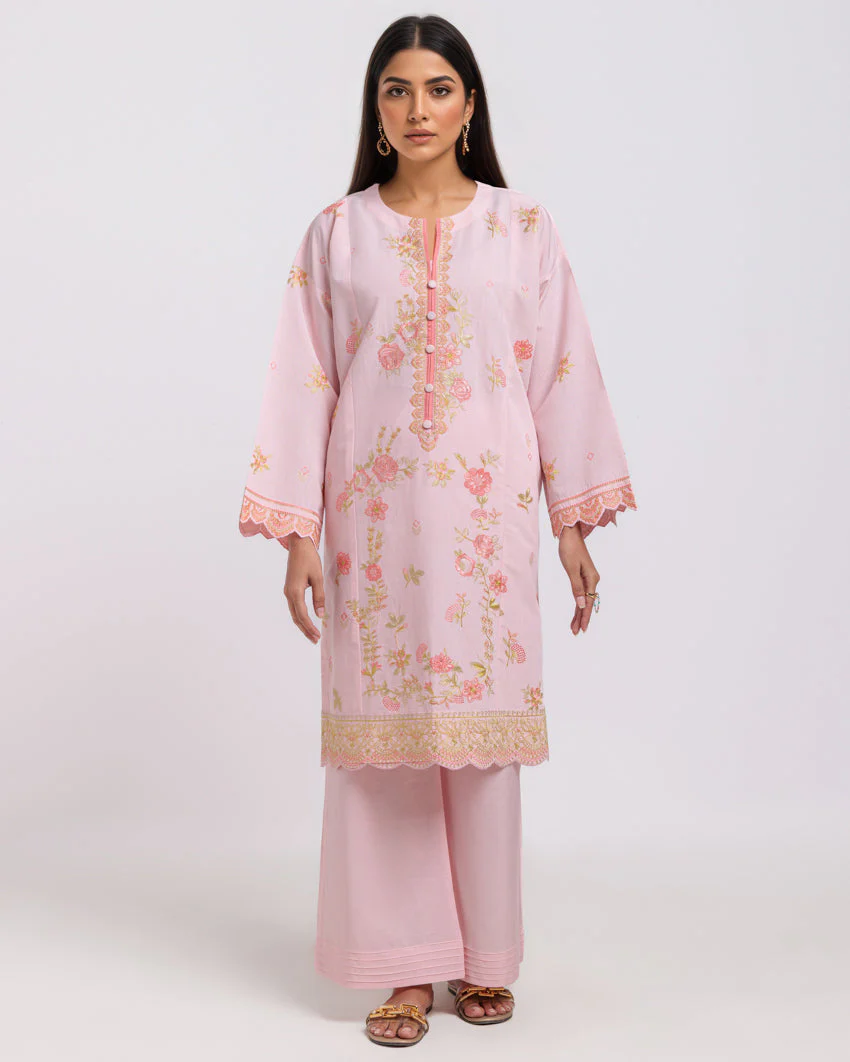 L-Pink-Cotton Silk-2 Piece (WPS252SE3059) J(115)