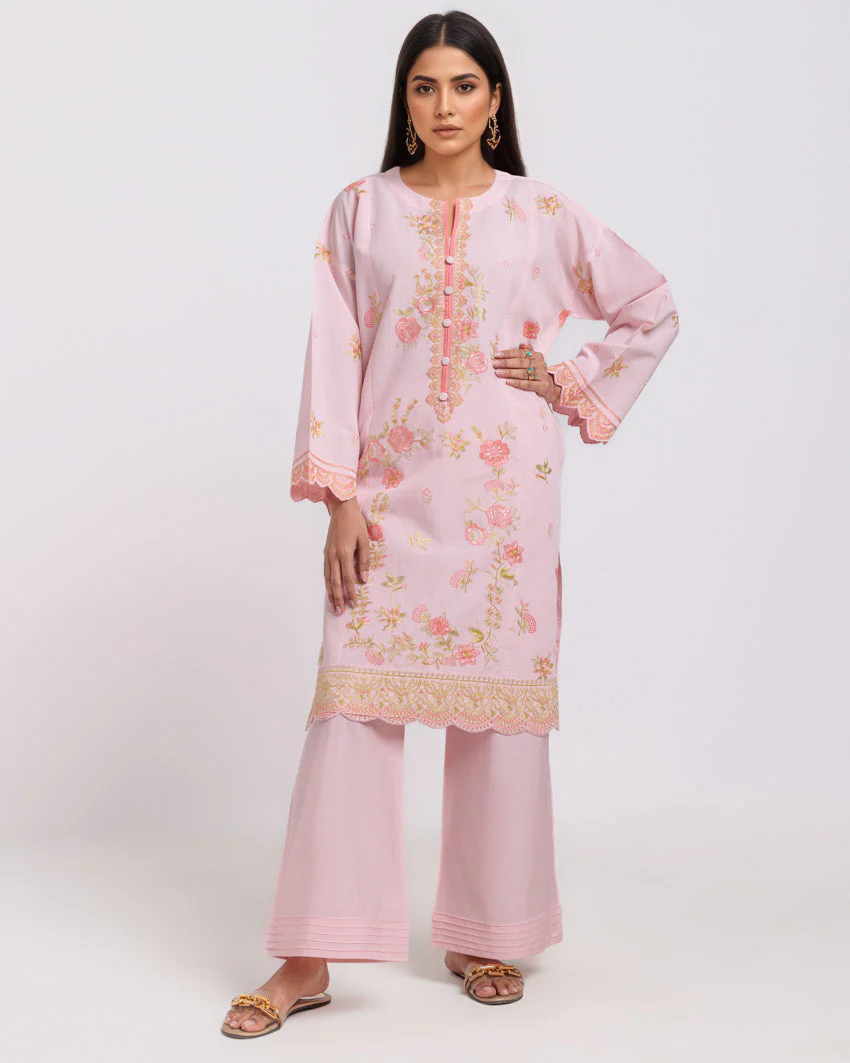 L-Pink-Cotton Silk-2 Piece (WPS252SE3059) J(115) - Image 3