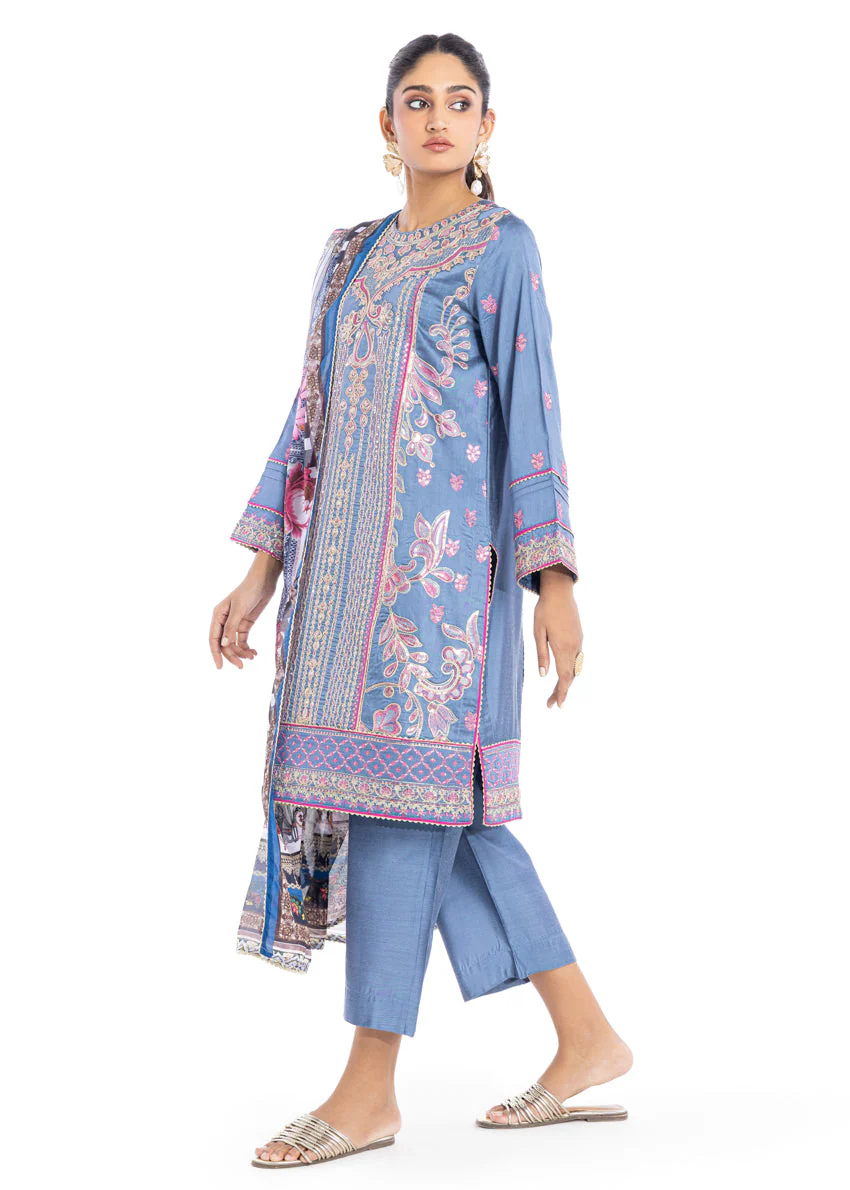 Lavender-Cotton Silk-3 Piece (WPS25FE3007) (Y-124 132) J(147) - Image 4