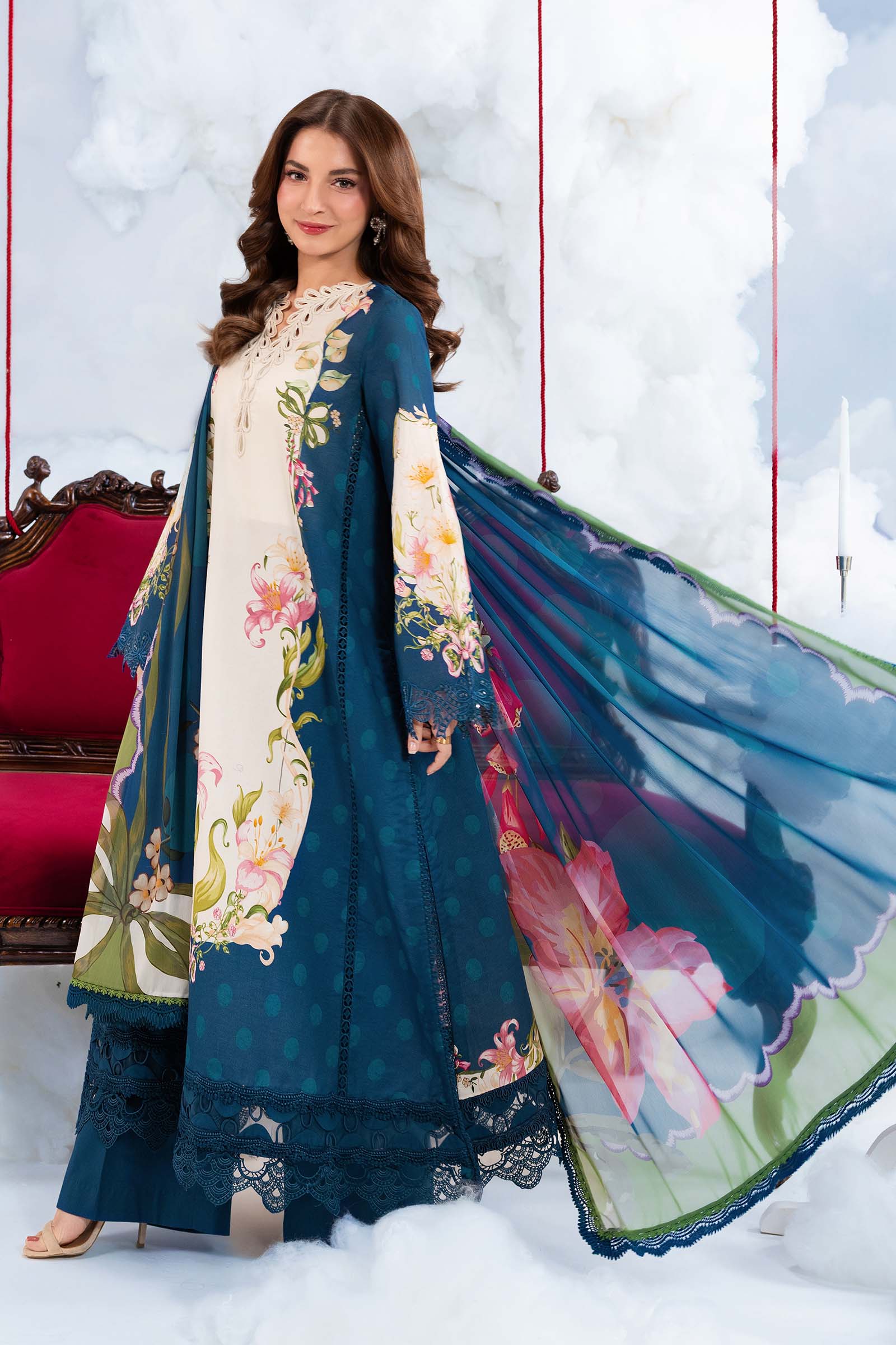 Maria B Stitched Embroidered 3 Piece D5B J(14&15)) NY 167 - Image 3