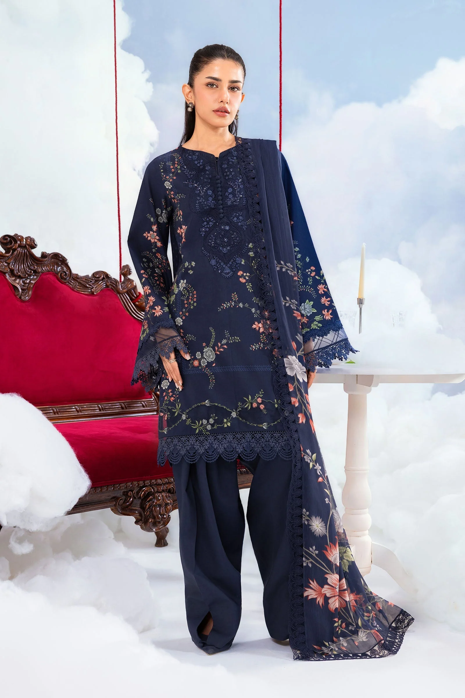Maria B Stitched Embroidered 3 Piece D7B J(40) NY 170