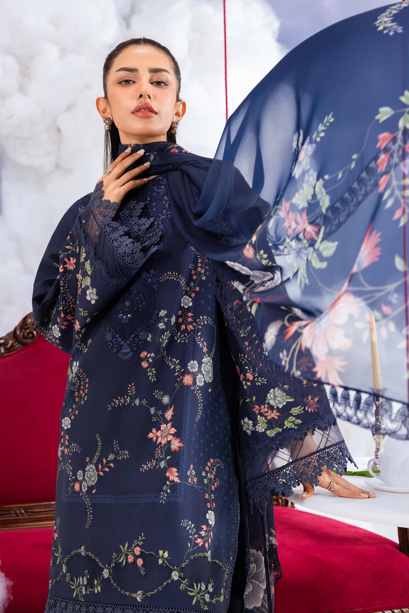 Maria B Stitched Embroidered 3 Piece D7B J(40) NY 170 - Image 3