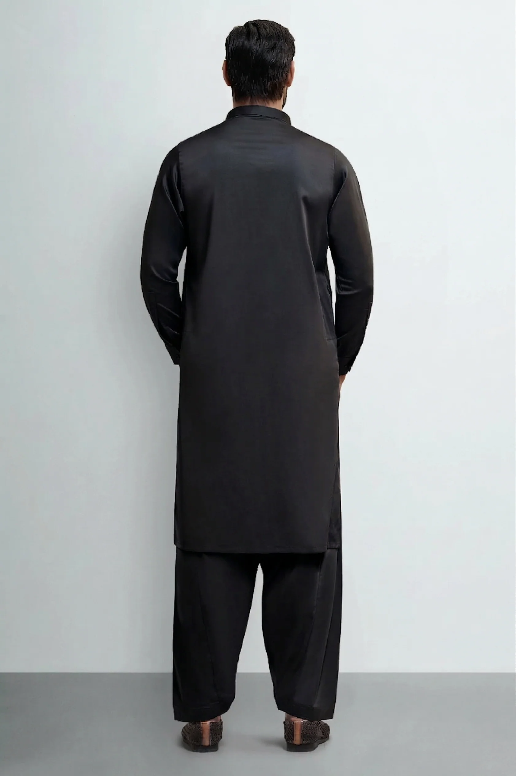 Men Kameez Shalwar EG3737 Y(F-24) J(M11B) J(M14R) J(M15BL) Black - Image 4