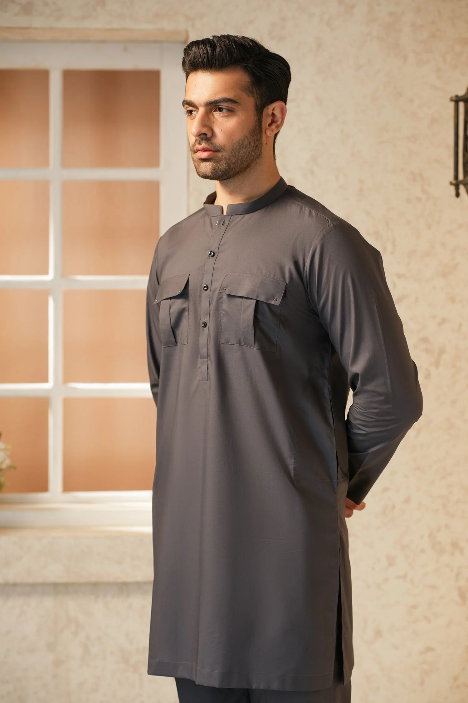 Men Luxury Kurta Shalwar AKS2613 F-14 J(8) - Image 5