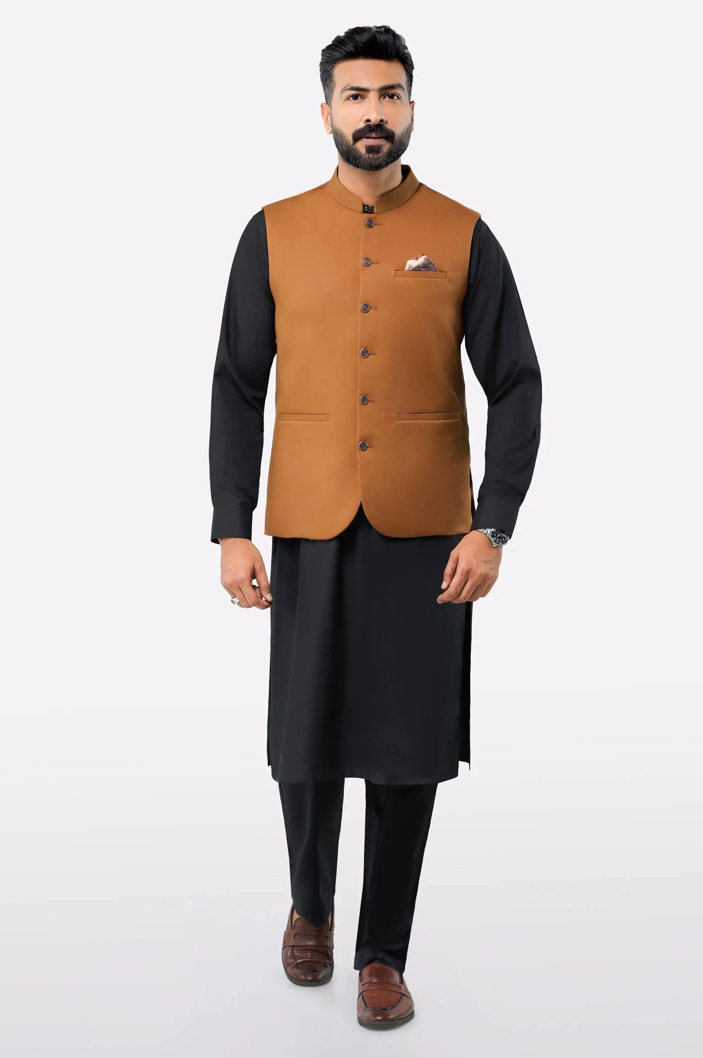 Men Waistcoat GA4053 Brown - Image 2