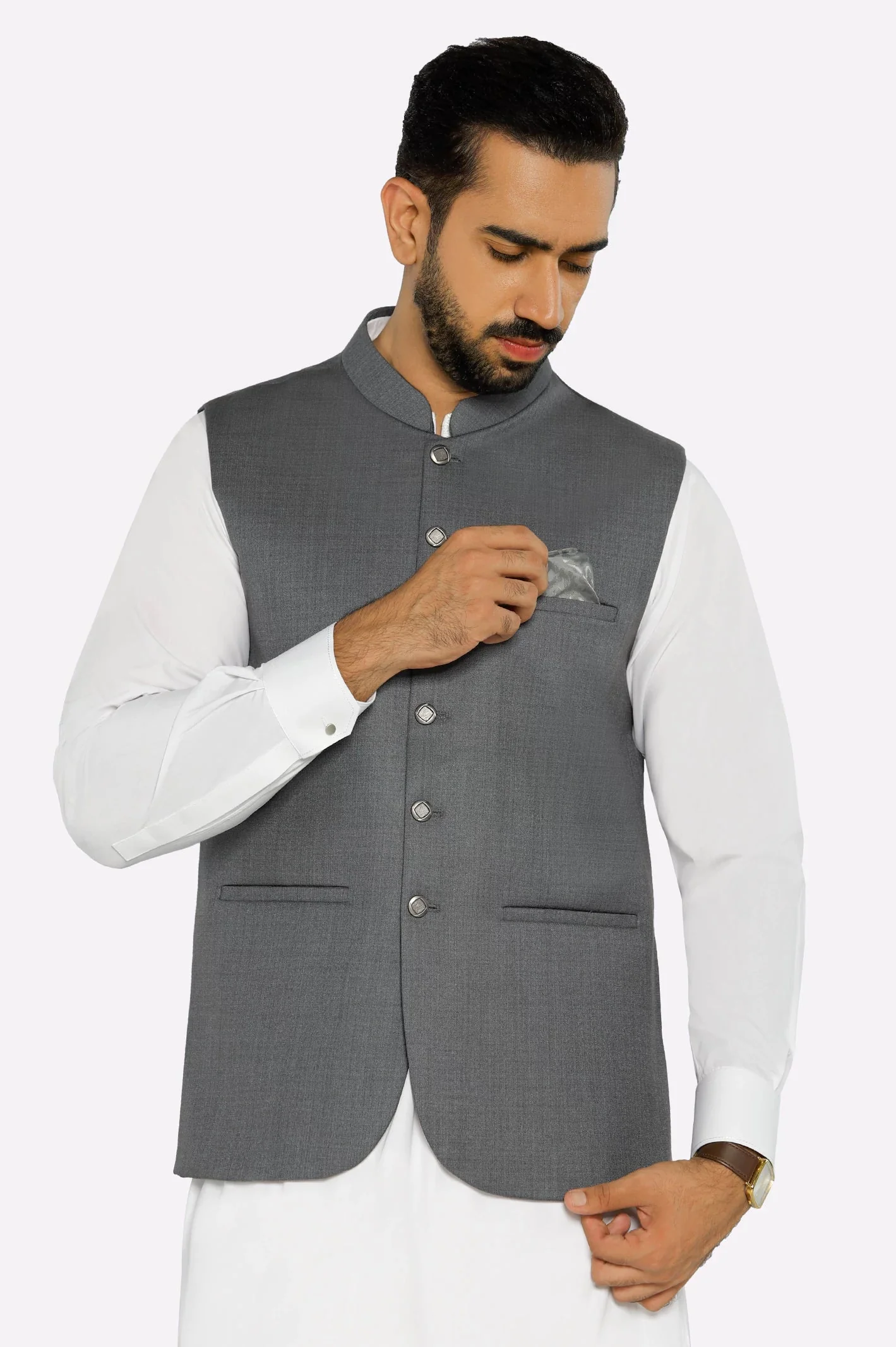 Men Waistcoat GA4055 Dark Green - Image 4