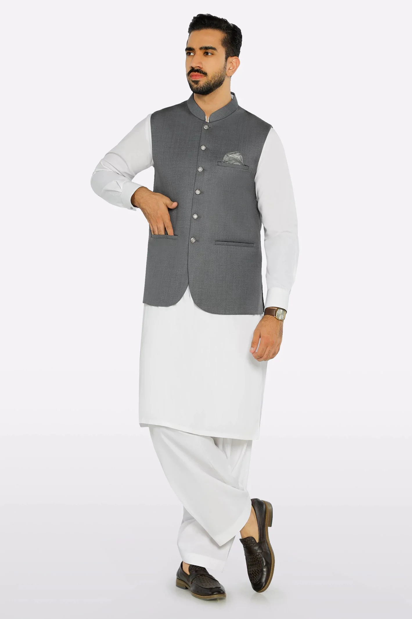 Men Waistcoat GA4055 Dark Green - Image 5