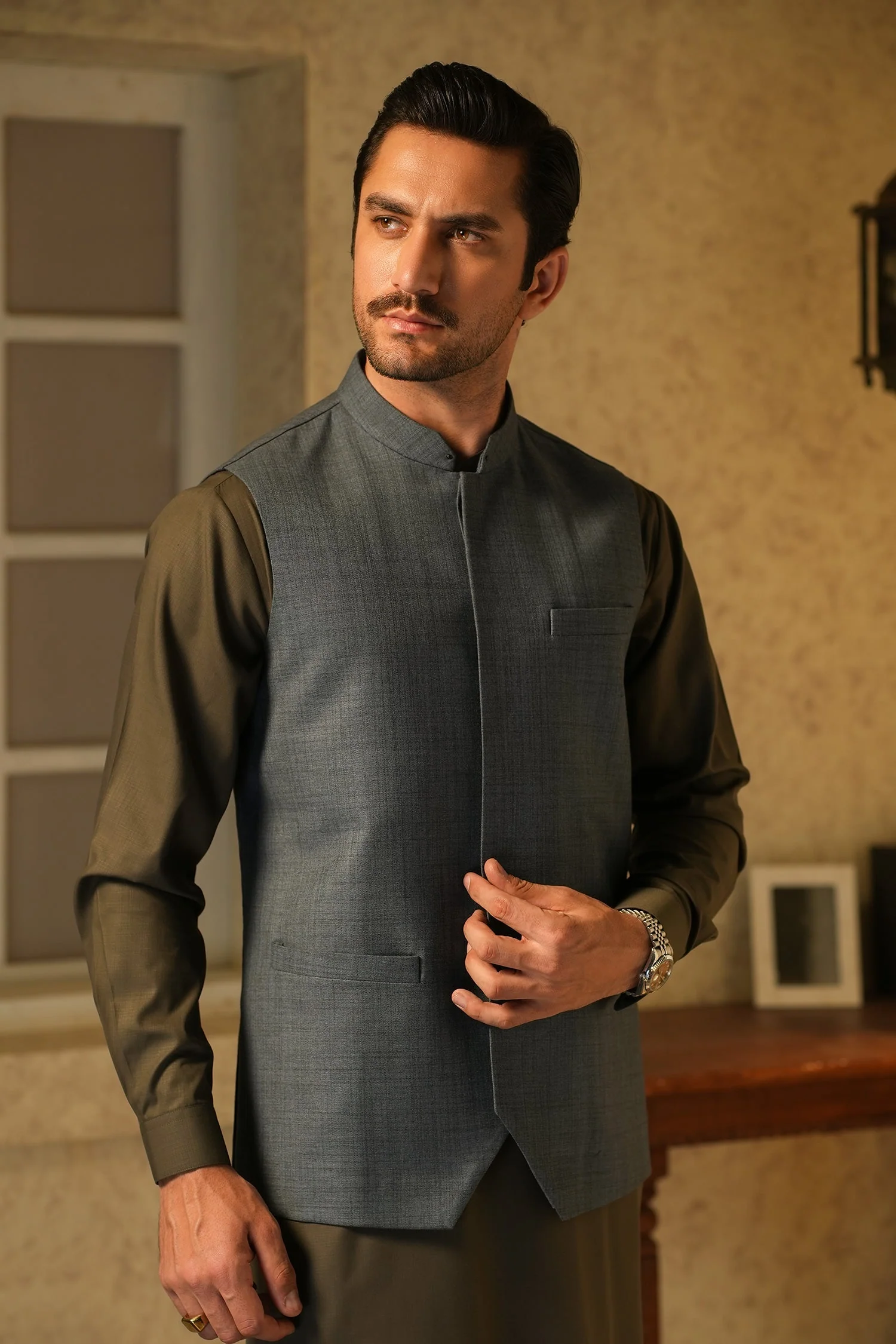MENS BASIC WAISTCOAT - NAVY AWB2507 - Image 4