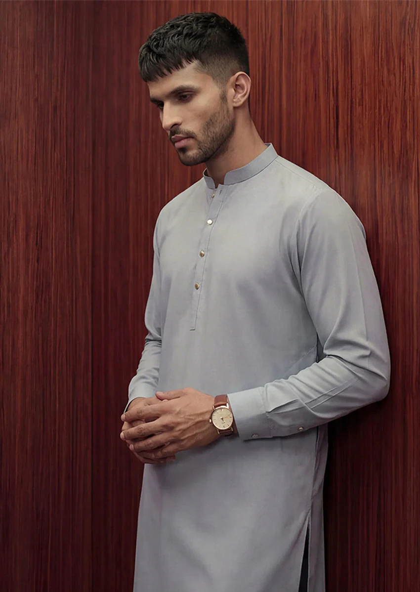 L-Blue-Blended-Kurta Trouser - (MP2PBBW25ADD14) Y(4)J(34) - Image 2
