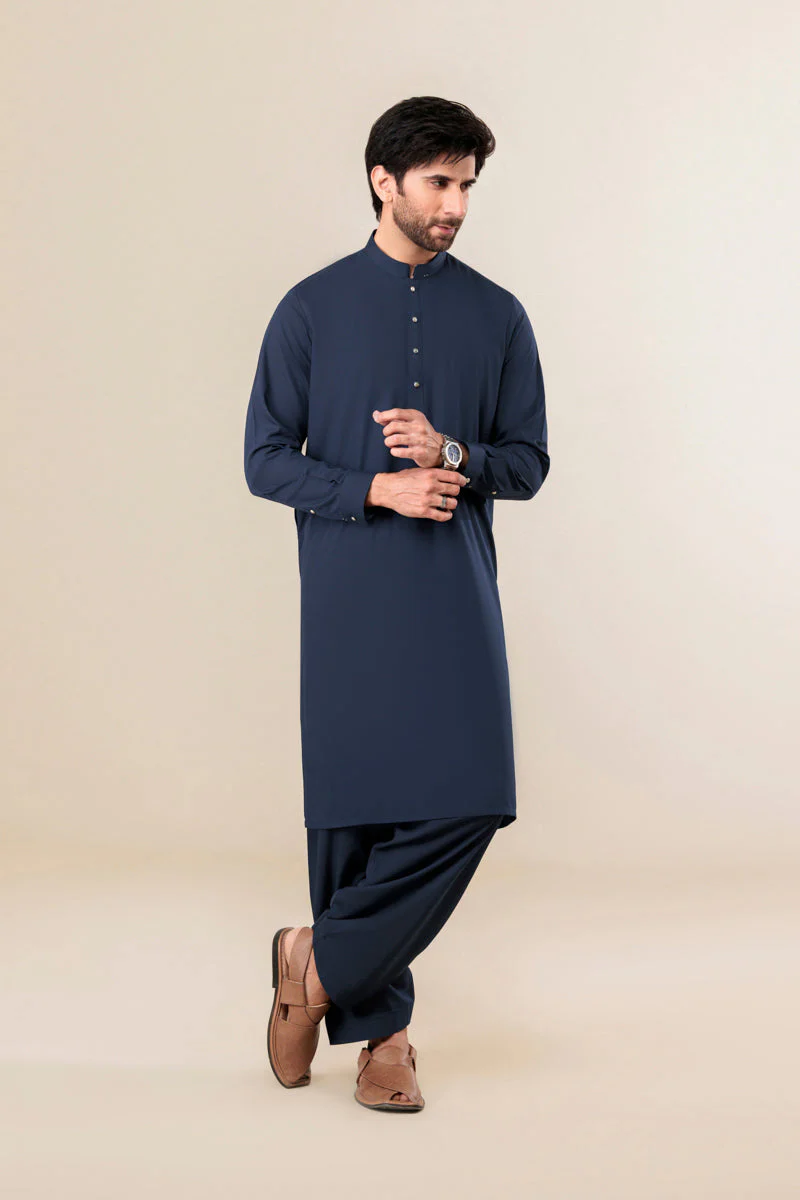 Navy-Blended-Shalwar Suit - (MP2PSBS26BM5J4) J(48) y(b44)