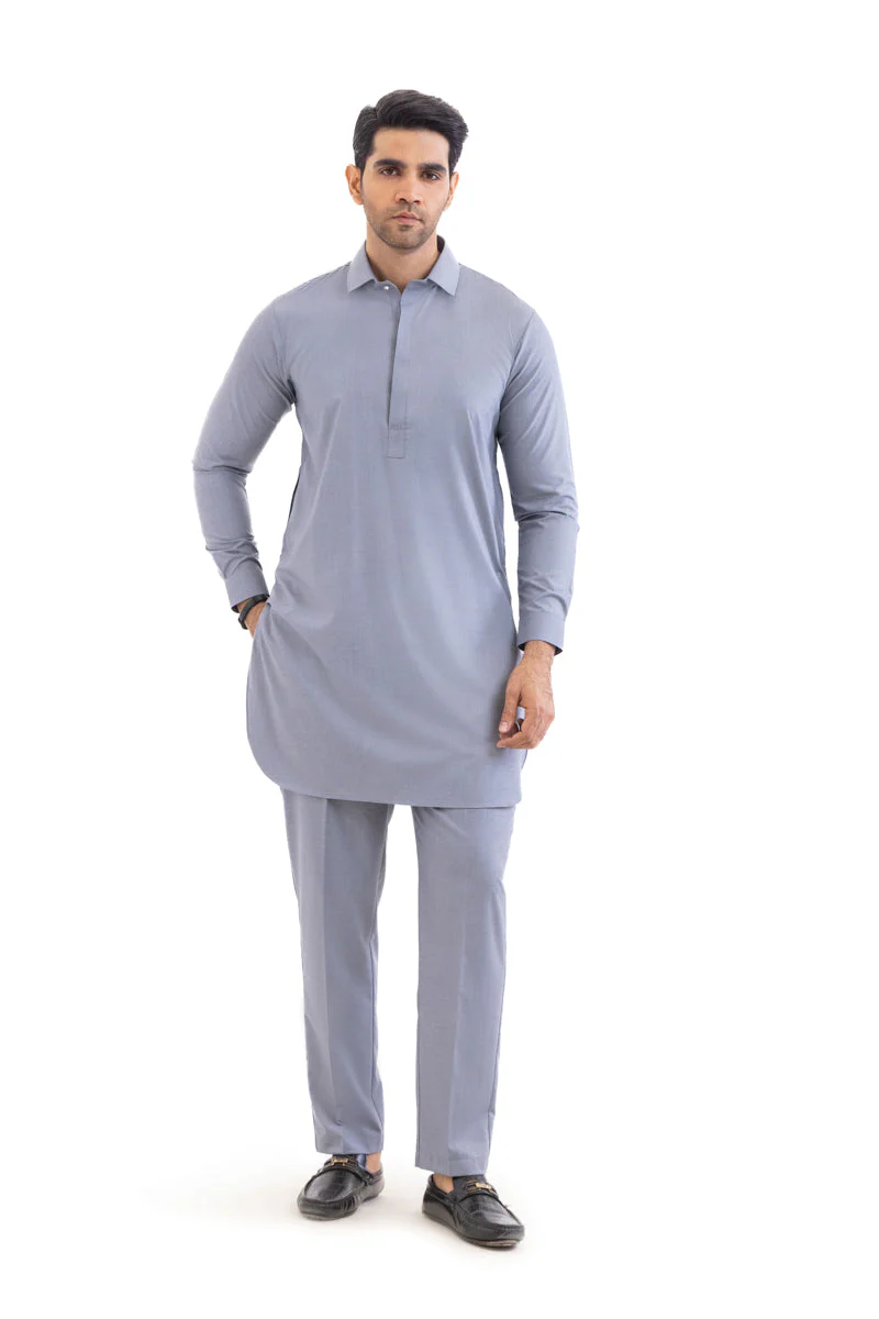 Grey-Blended-Kurta Trouser - (MP2PSBW25ADN25) Y(1)J(54)