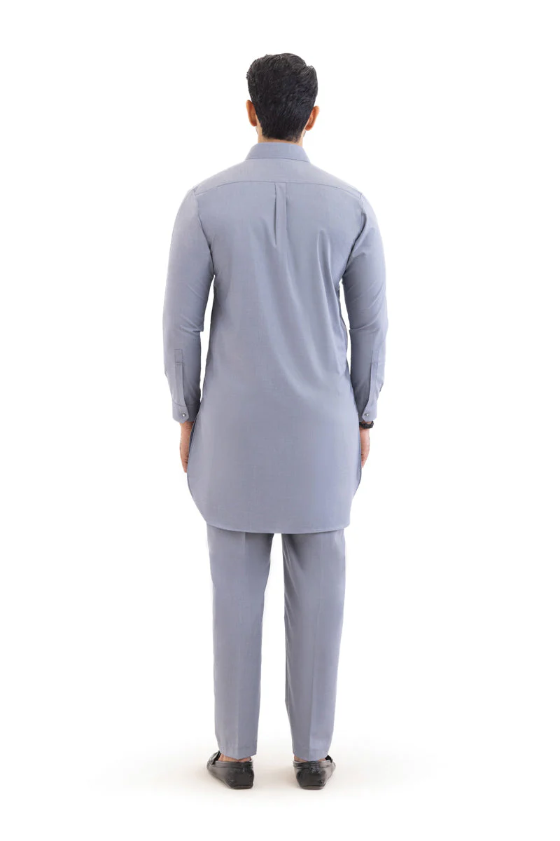 Grey-Blended-Kurta Trouser - (MP2PSBW25ADN25) Y(1)J(54) - Image 2