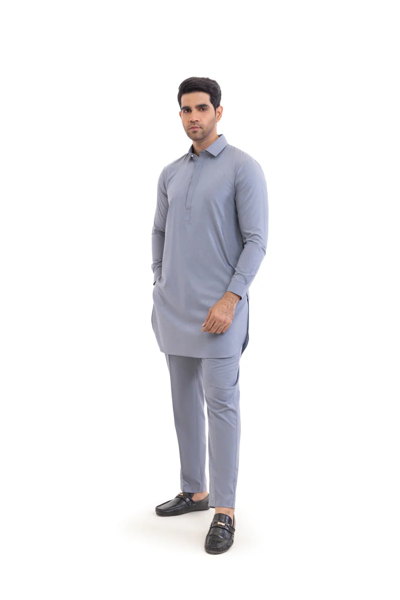 Grey-Blended-Kurta Trouser - (MP2PSBW25ADN25) Y(1)J(54) - Image 3