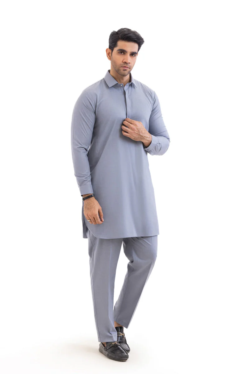 Grey-Blended-Kurta Trouser - (MP2PSBW25ADN25) Y(1)J(54) - Image 4