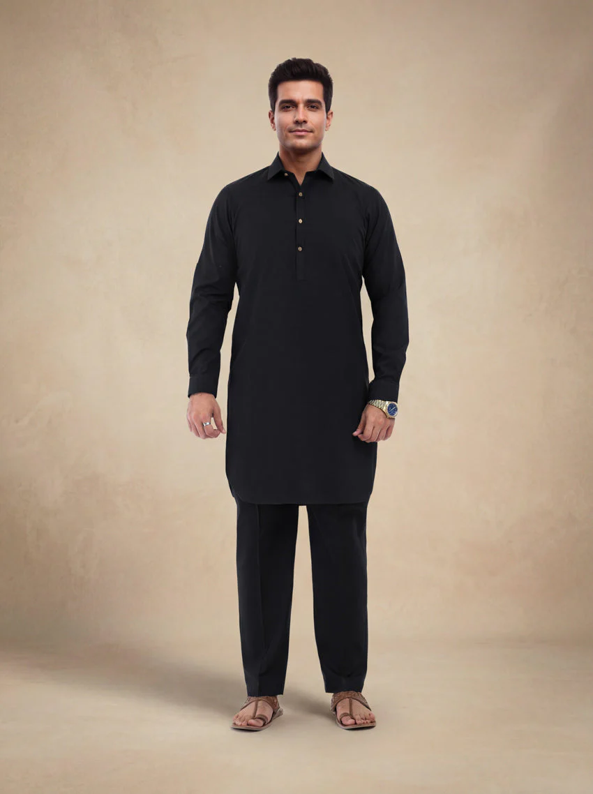 Black-Cotton-Kurta Trouser - (MP2PSBW25ADN27) Y(6) J(34)