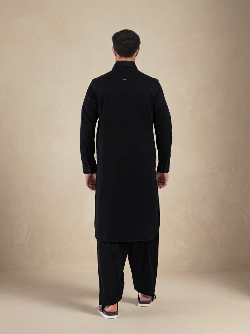 Black-Cotton-Kurta Trouser - (MP2PSBW25ADN27) Y(6) J(34) - Image 2