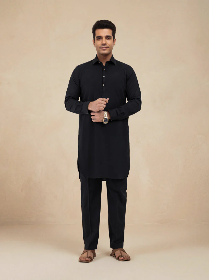 Black-Cotton-Kurta Trouser - (MP2PSBW25ADN27) Y(6) J(34) - Image 3
