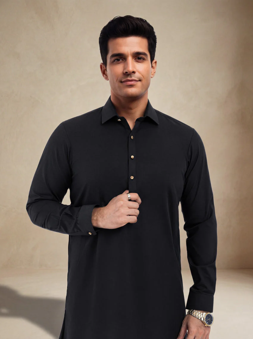 Black-Cotton-Kurta Trouser - (MP2PSBW25ADN27) Y(6) J(34) - Image 5