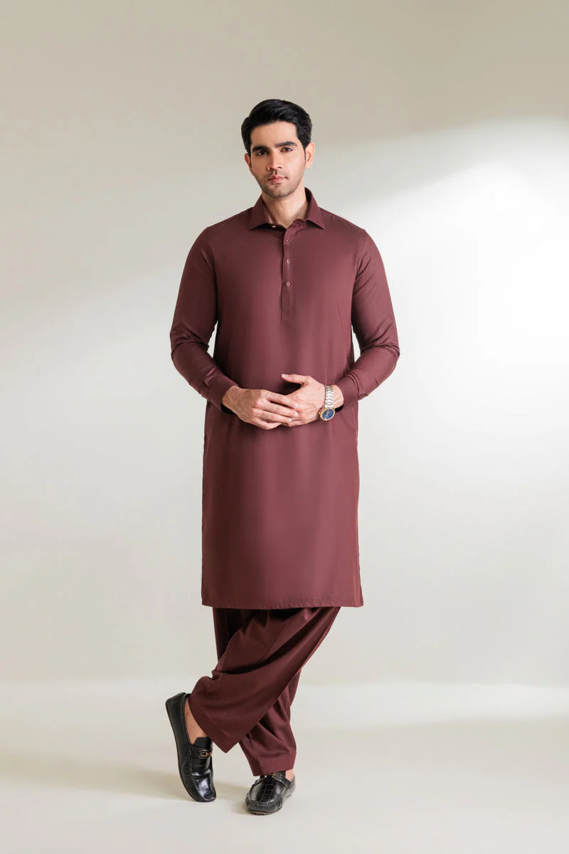 Maroon-Blended-Shalwar Suit - (MP2PSBW25BM1J5) J(27) y 6