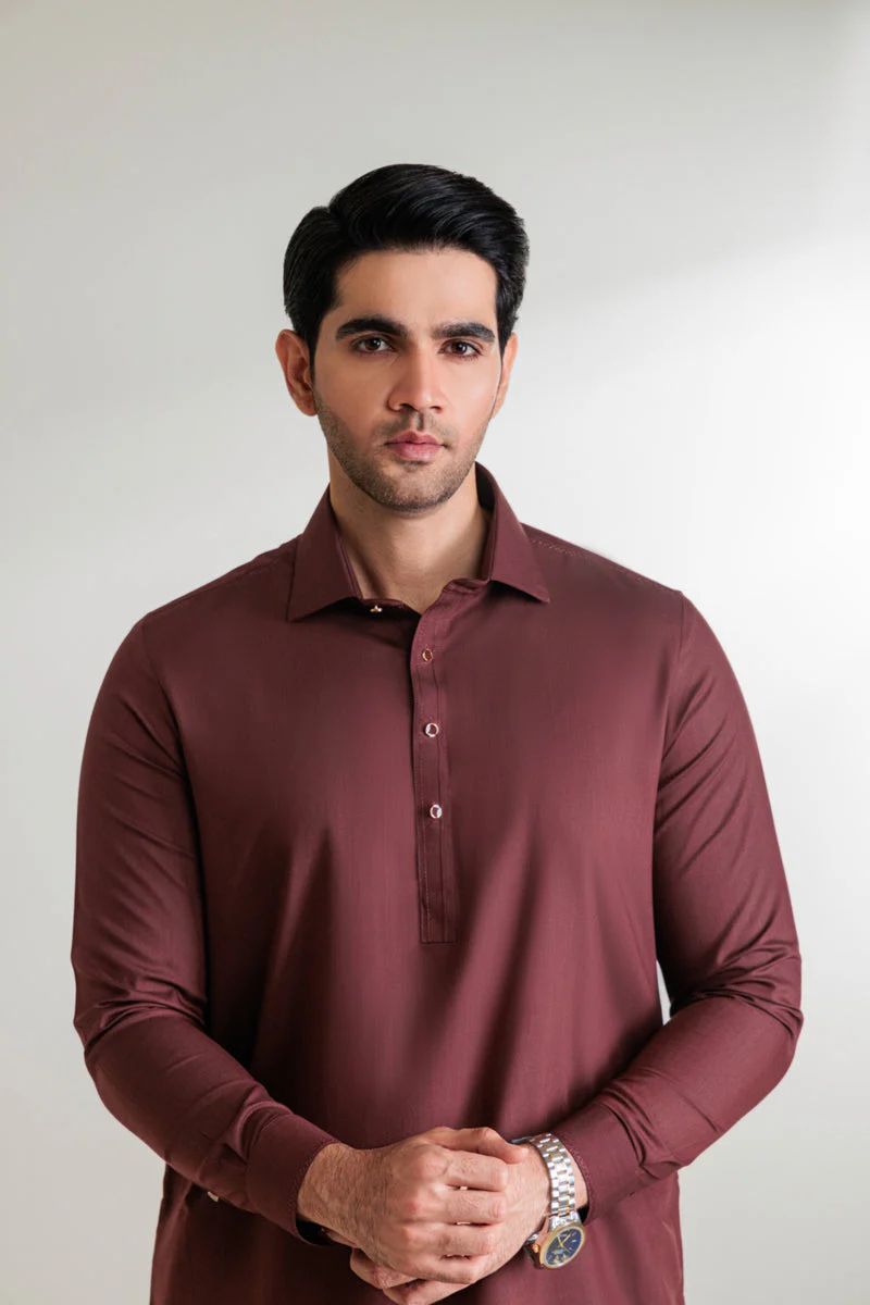Maroon-Blended-Shalwar Suit - (MP2PSBW25BM1J5) J(27) y 6 - Image 4
