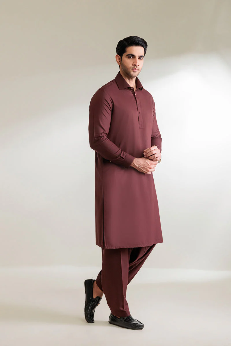 Maroon-Blended-Shalwar Suit - (MP2PSBW25BM1J5) J(27) y 6 - Image 5
