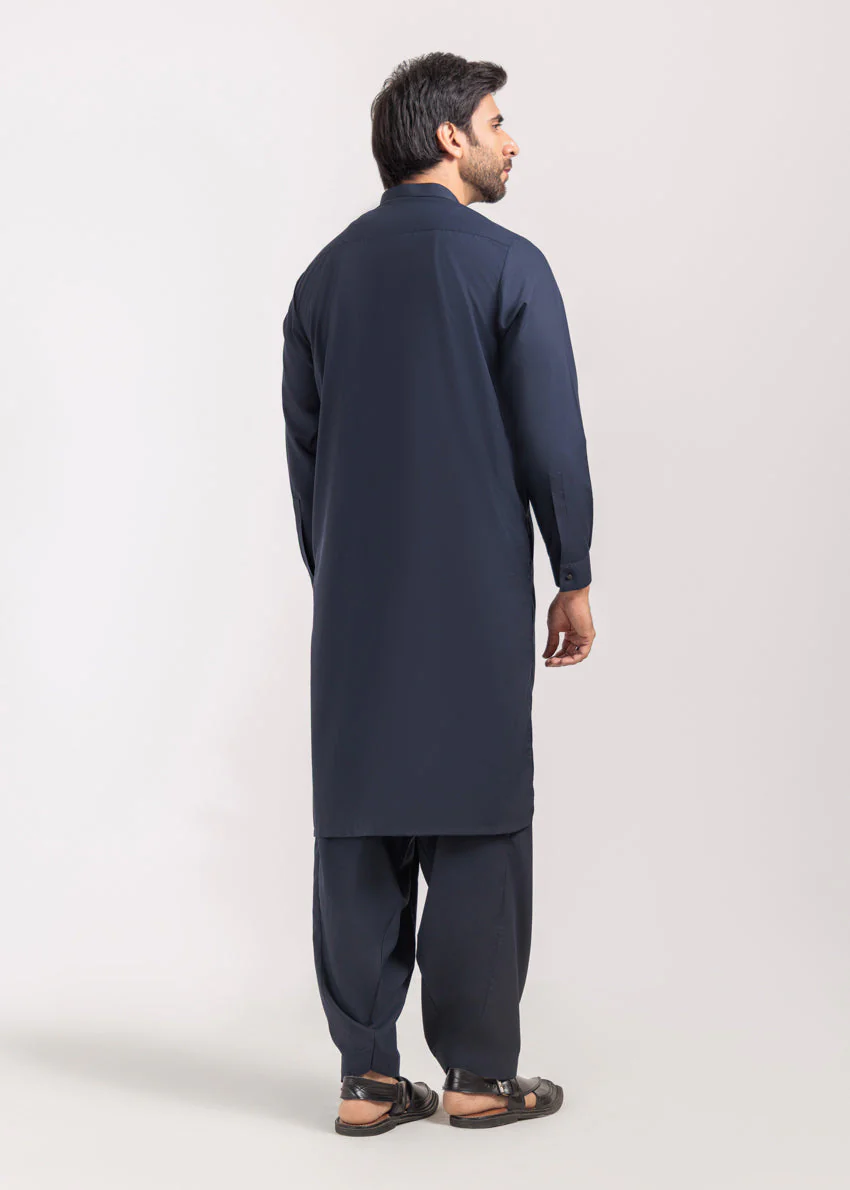N-Blue-Blended-Kurta Shalwar - (M25KSS1012) Y-F-12 - Image 2