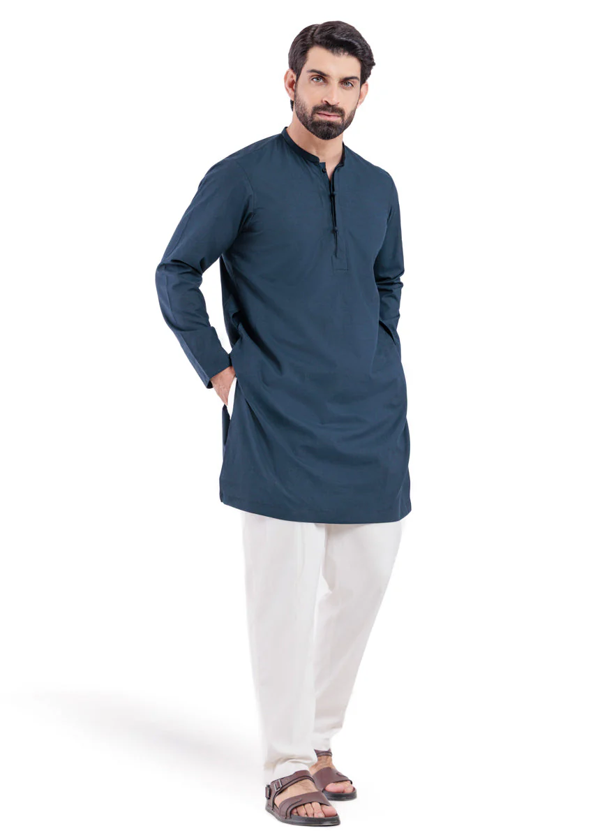 Navy-Blended-Kurta - (MP1PBW25BM10N4) JM(42) YB-37 - Image 3