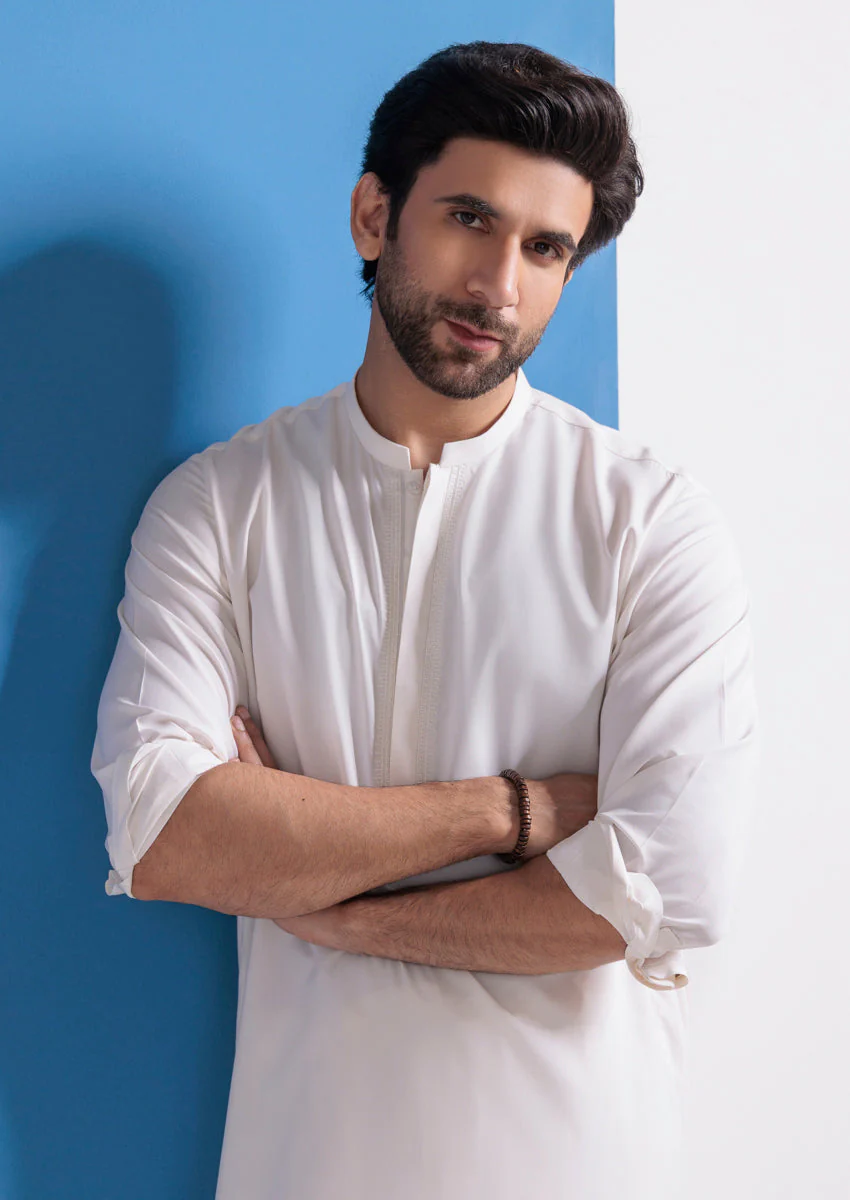 O-White-Blended-Shalwar Suit - (M25SSE2059) Y-F-16 J(48) - Image 6