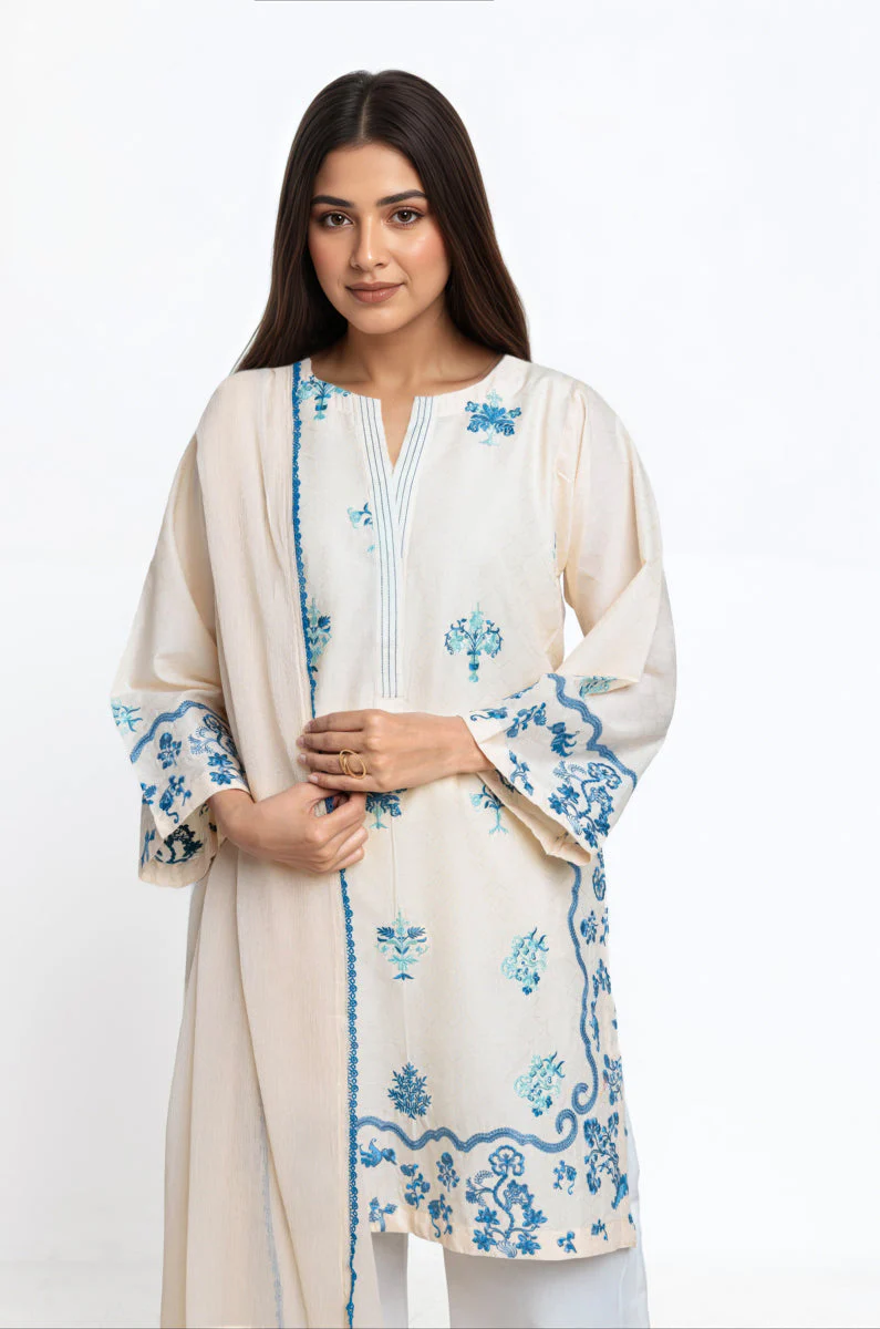O-White-Jacquard-2 Piece-(WPSDSSW25S9O8) J(FW2) (Y-128) - Image 3