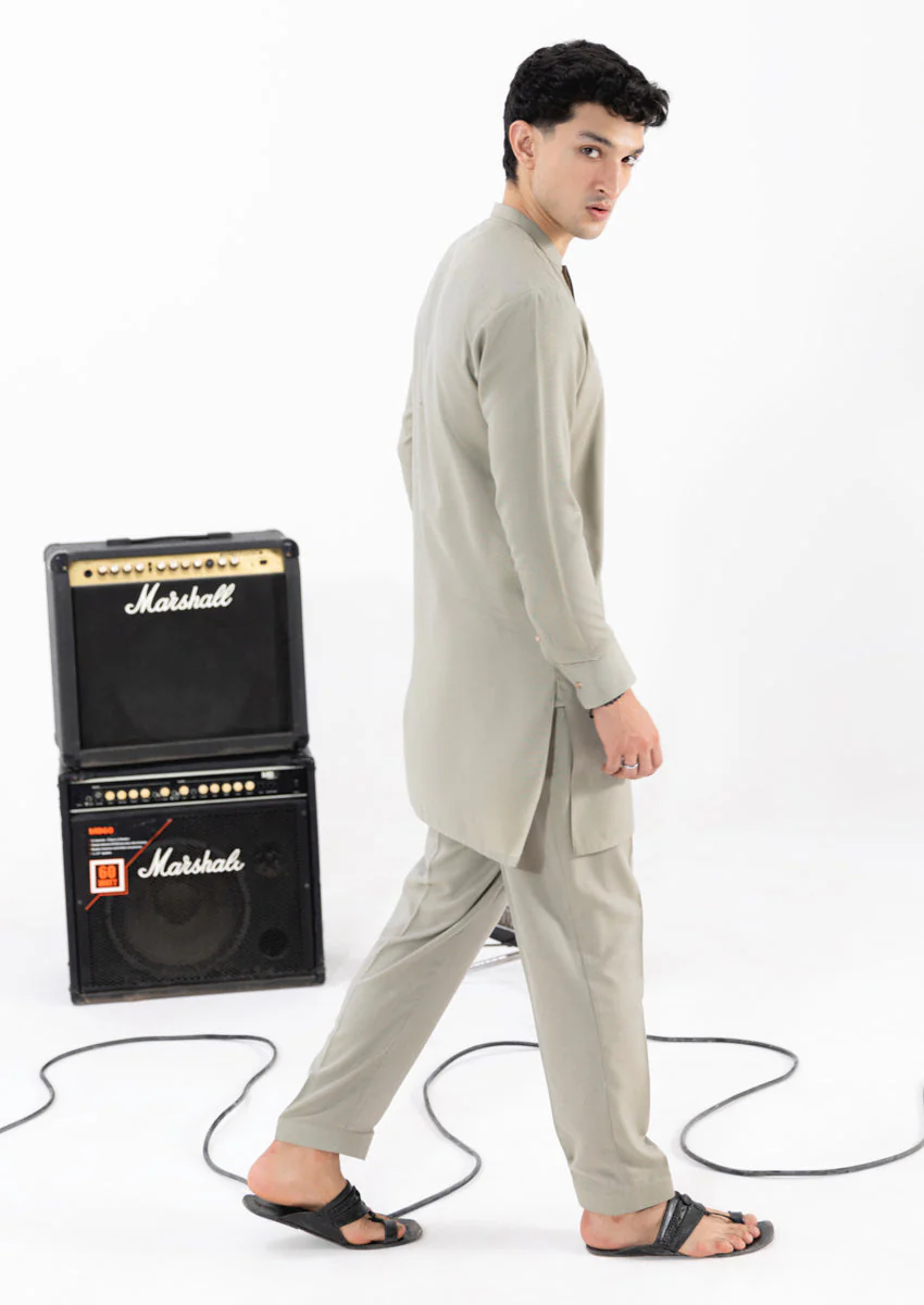 Olive-Blended-Kurta Trouser - (M25KPS2001) Y-B-8 J(45) - Image 3