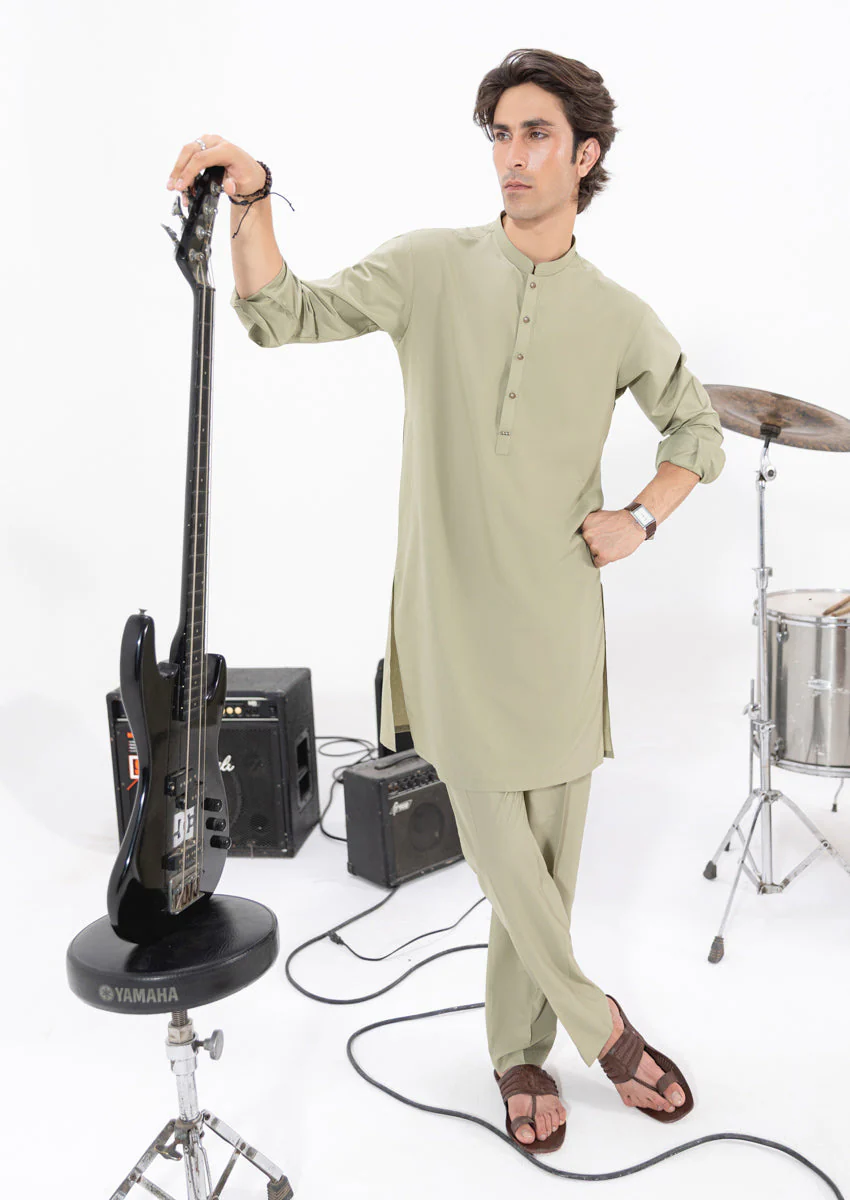 Olive-Blended-Kurta Trouser - (M25KPS2006) Y-B-8 - Image 3