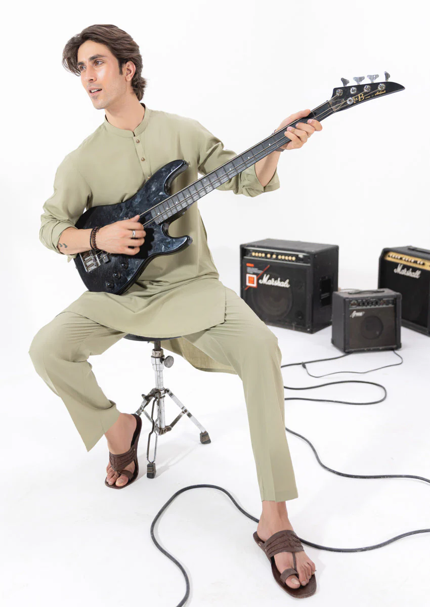 Olive-Blended-Kurta Trouser - (M25KPS2006) Y-B-8 - Image 4