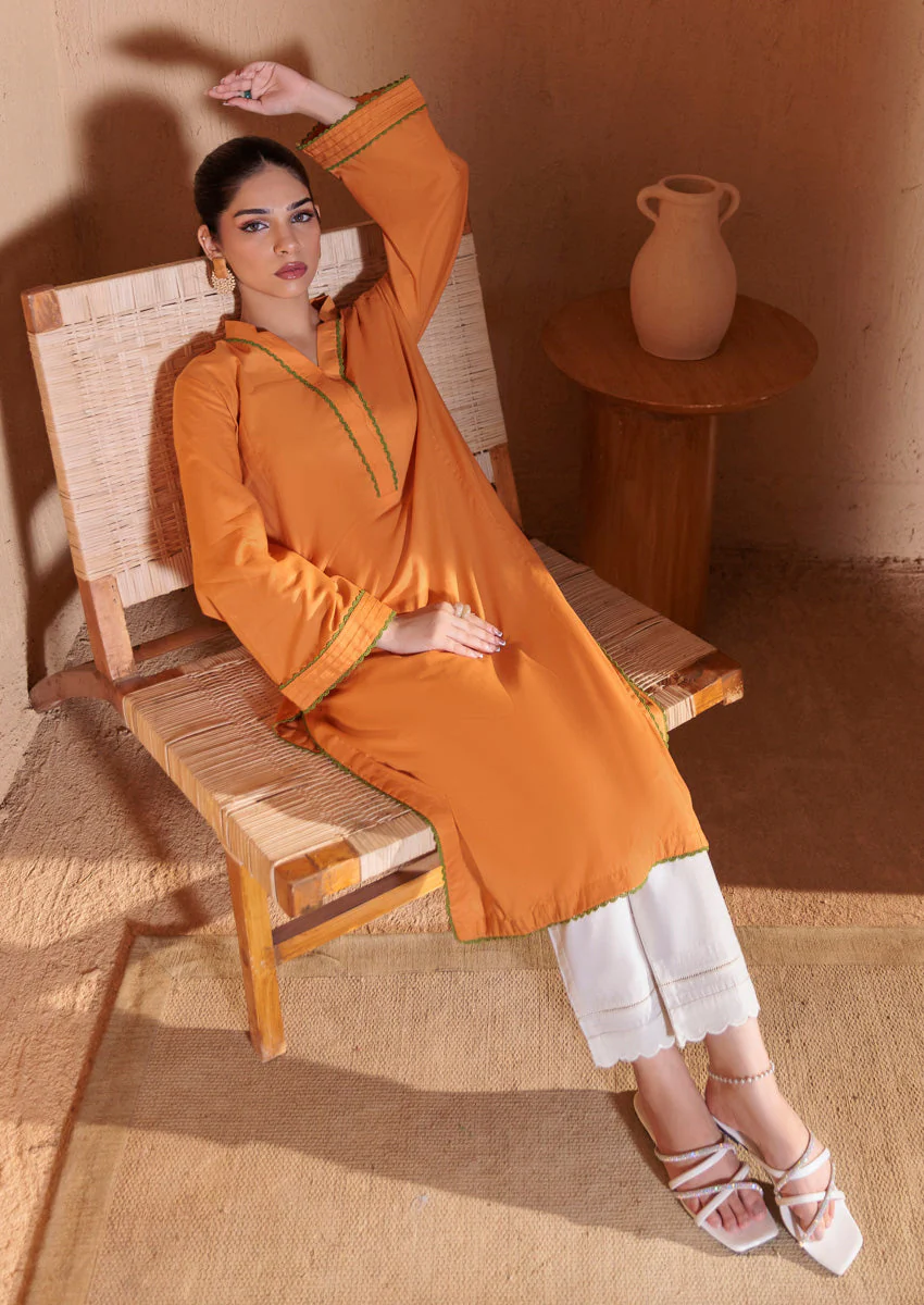 Orange-Cambric-1 Piece (WPS25DE1013) J(121) - Image 4
