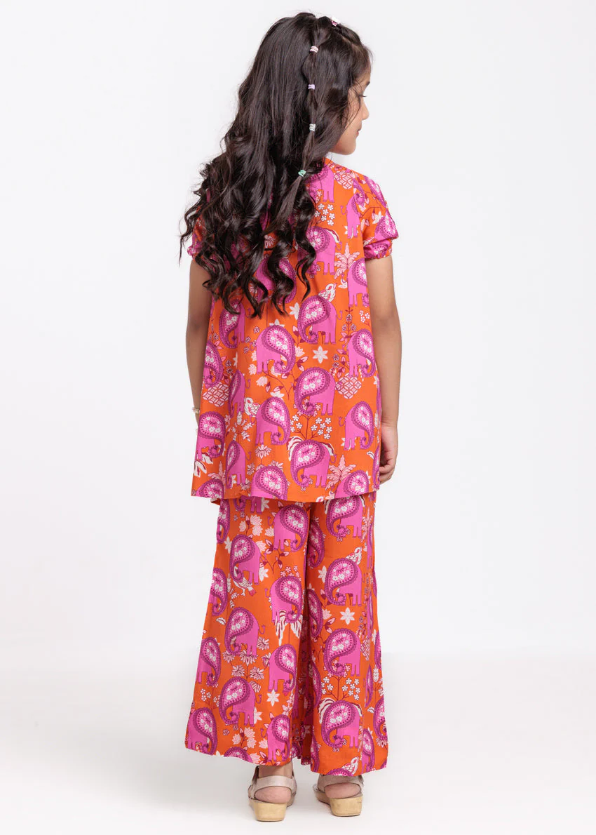 Orange-Viscose-2 Piece (GPSTPBS25BG8S2) J(159) - Image 2