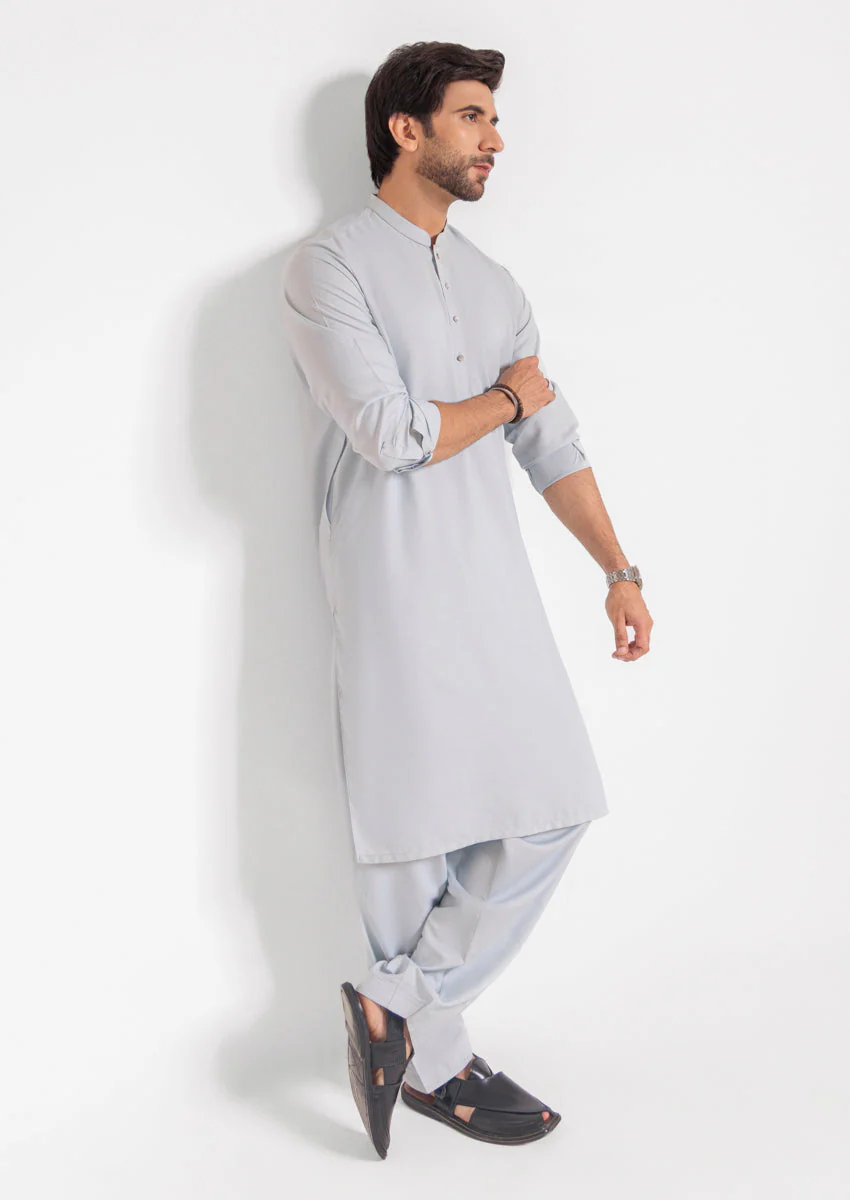 P-Blue-Blended-Kurta Shalwar - (MPS25KSE2063) Y-F-17 J(8) - Image 4