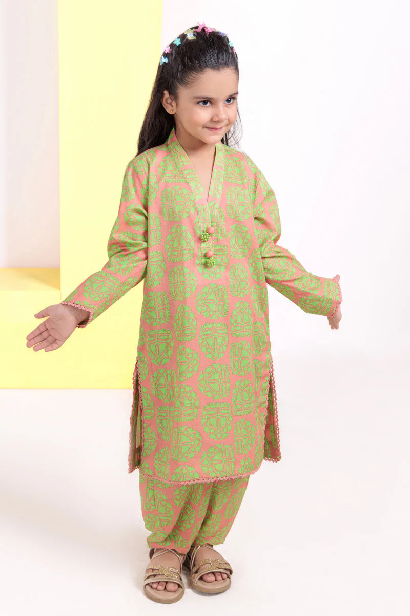 P-Pink-Cambric-2 Piece (GPS25P2042) J(155)