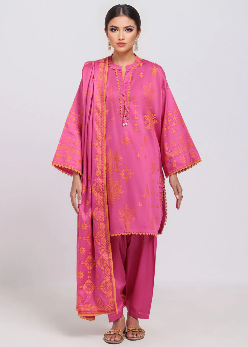 Pink-Jacquard-3 Piece (WPS25JD3068) J(114)