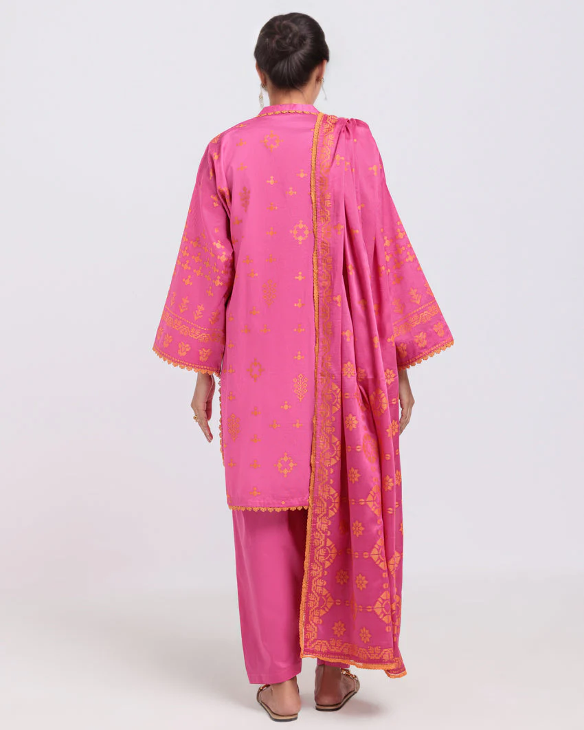 Pink-Jacquard-3 Piece (WPS25JD3068) J(114) - Image 2